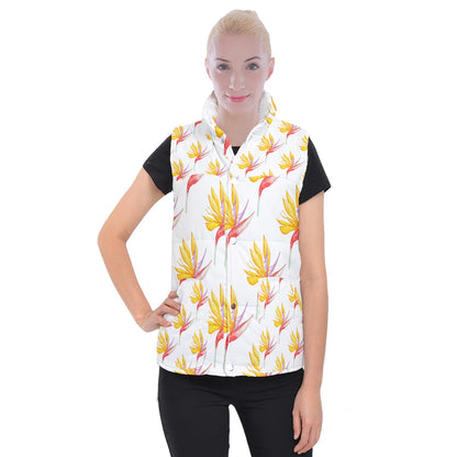 Women's Button Up Vest Bird of Paradise 3XL