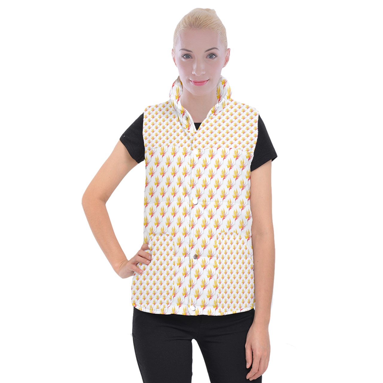 Women's Button Up Vest Bird of Paradise 3XL