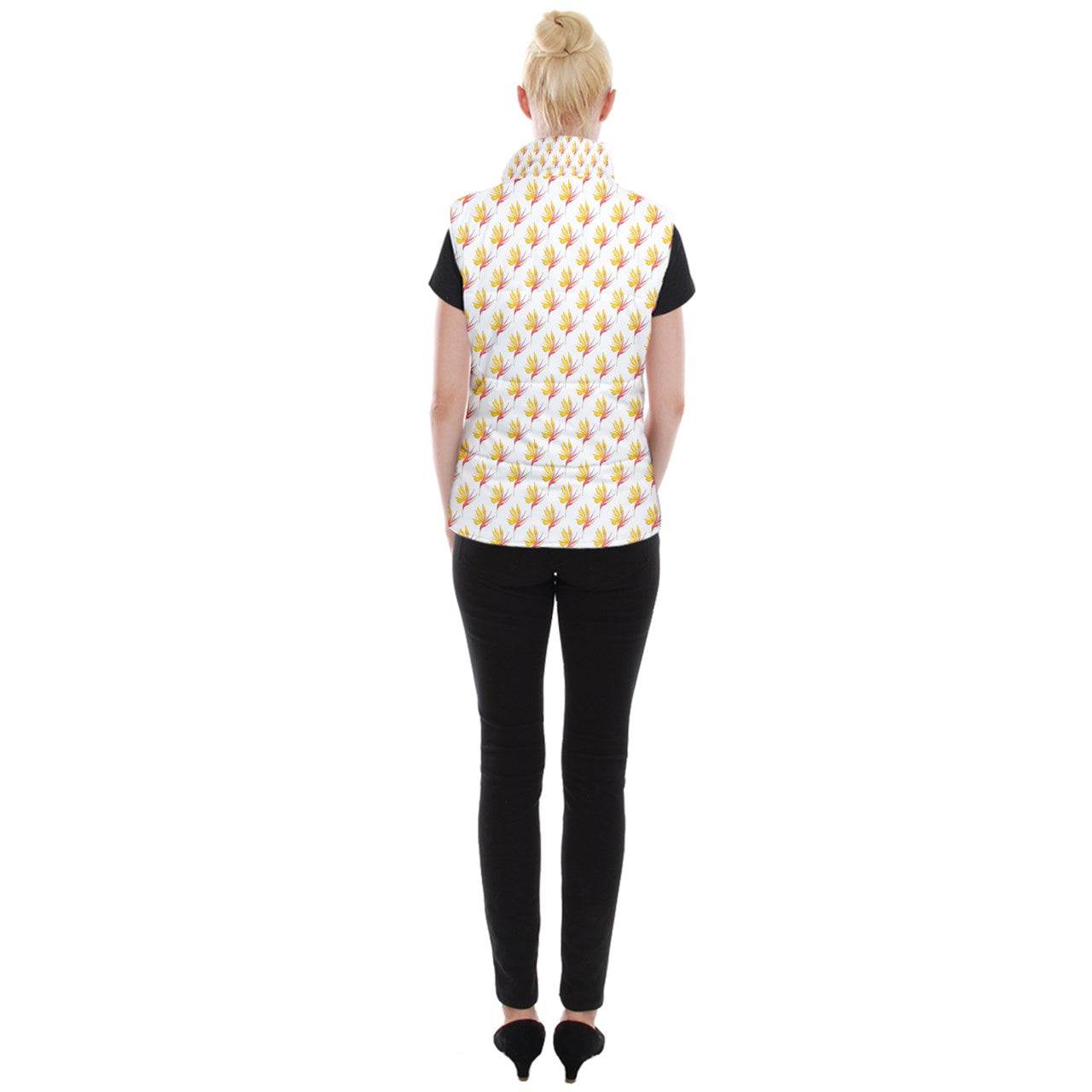 Women's Button Up Vest Bird of Paradise