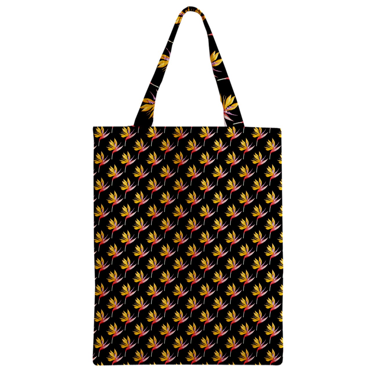 Zipper Classic Tote Bag Bird of Paradise on Black