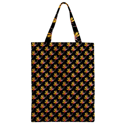 Zipper Classic Tote Bag Bird of Paradise on Black