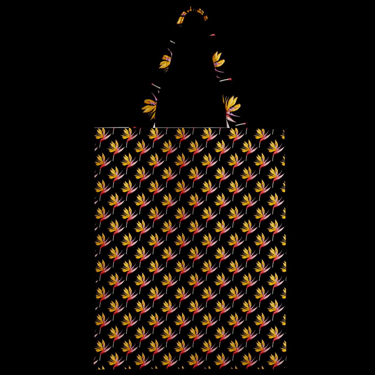 Zipper Classic Tote Bag Bird of Paradise on Black