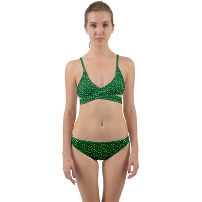 Wrap Around Bikini Set Green Dot