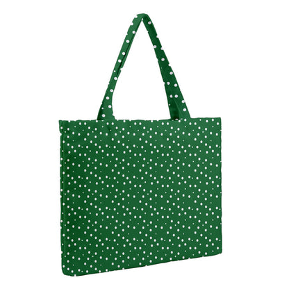 Zipper Medium Tote Bag Green Dot