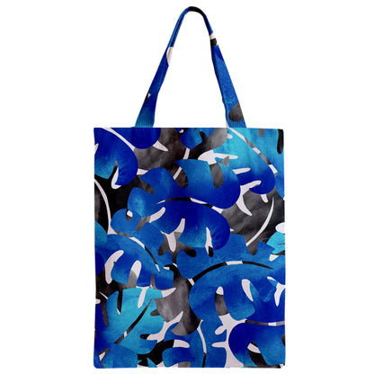 Zipper Classic Tote Bag Tropical Blues Leaves
