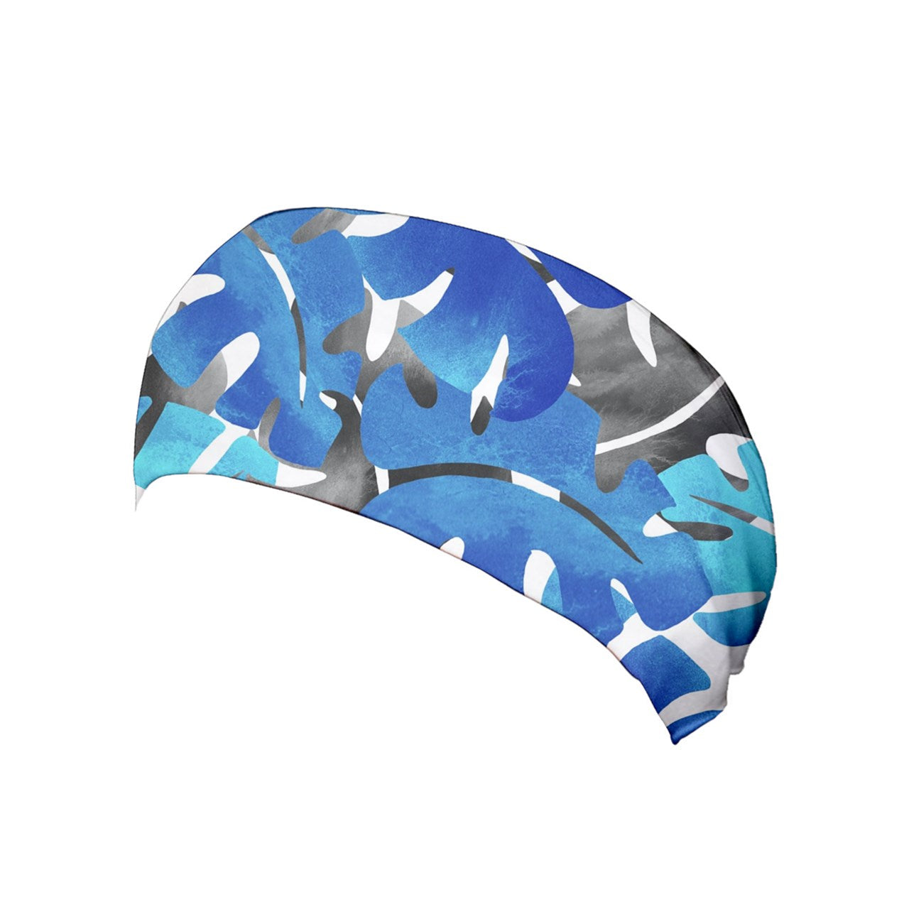 Yoga Headband Tropical Blues Leaves