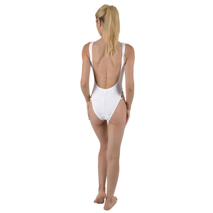 High Leg Strappy Swimsuit White