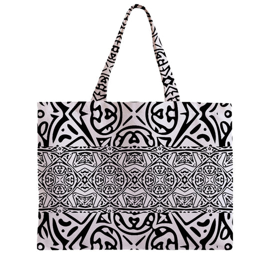 Zipper Mini Tote Bag Hawaiian Tribal