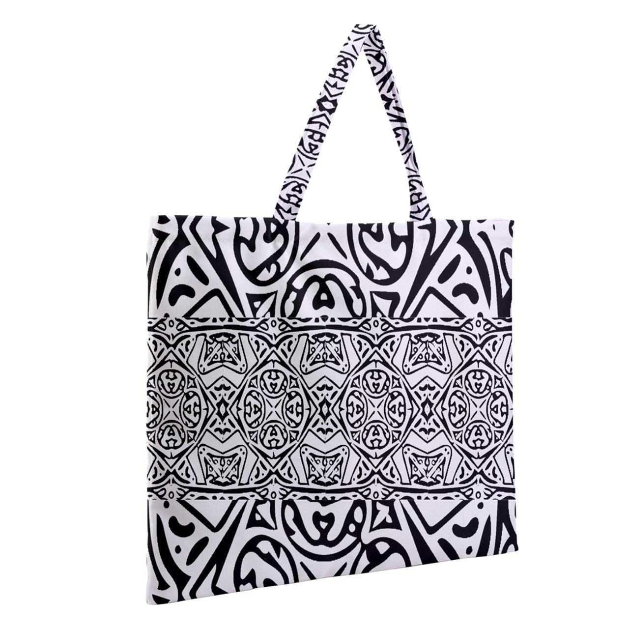 Zipper Large Tote Bag Hawaiian Tribal