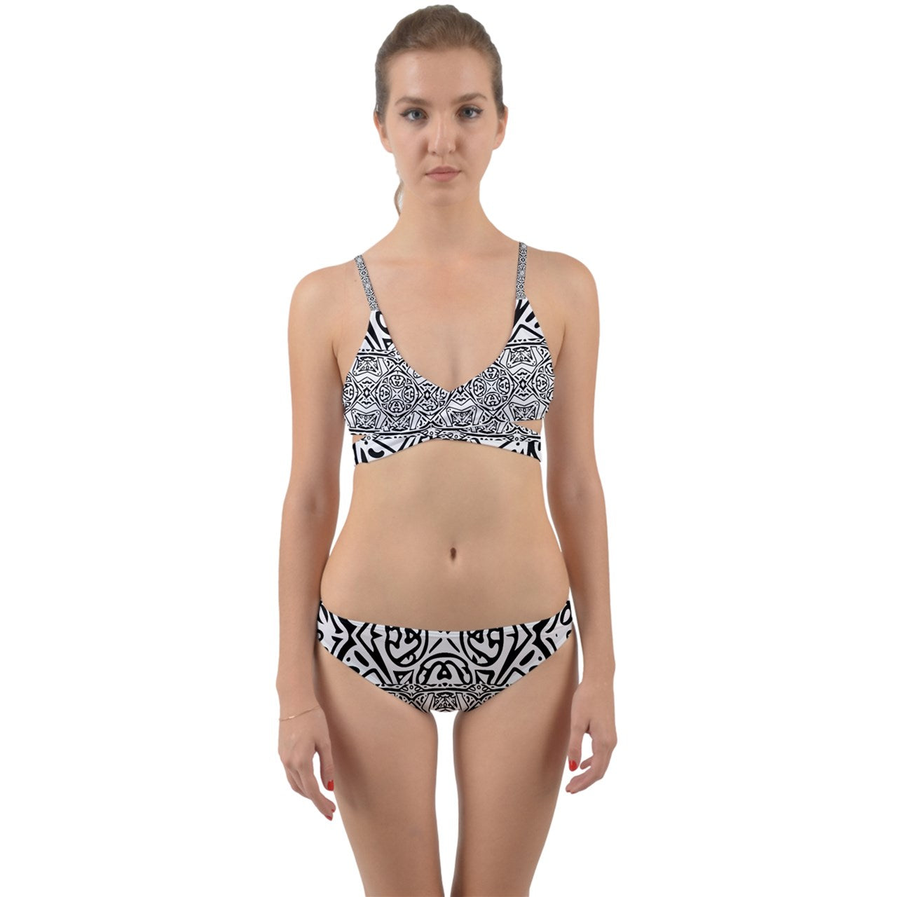 Wrap Around Bikini Set Hawaiian Tribal