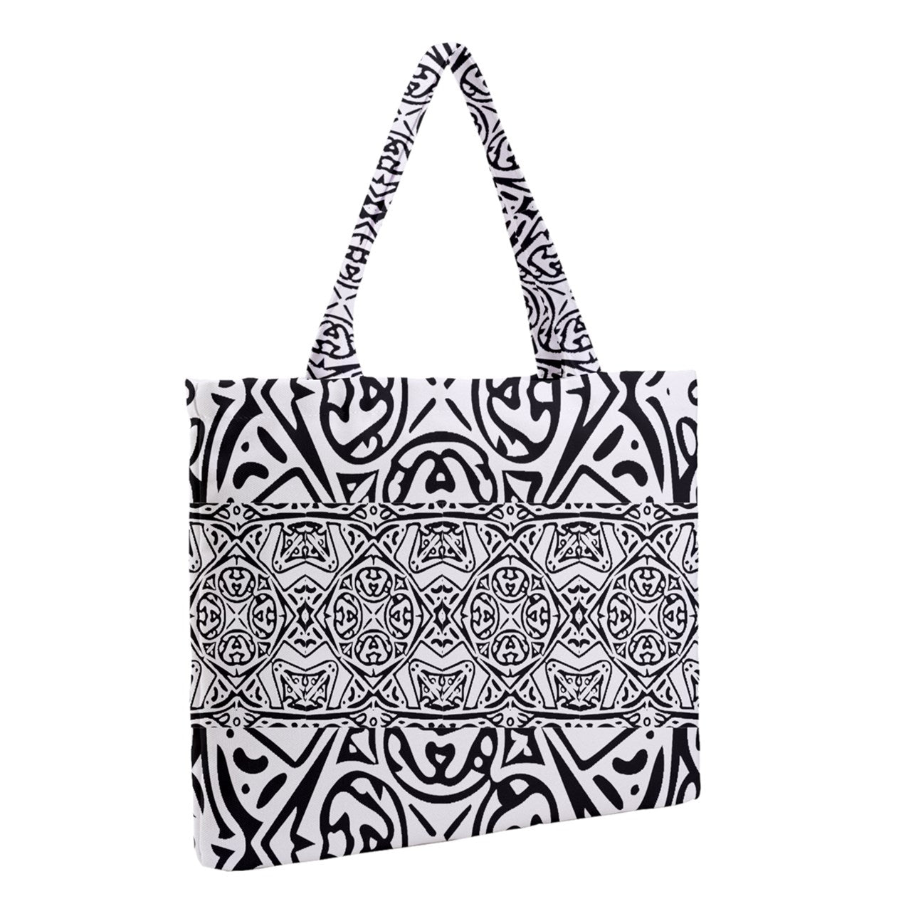 Zipper Medium Tote Bag Hawaiian Tribal