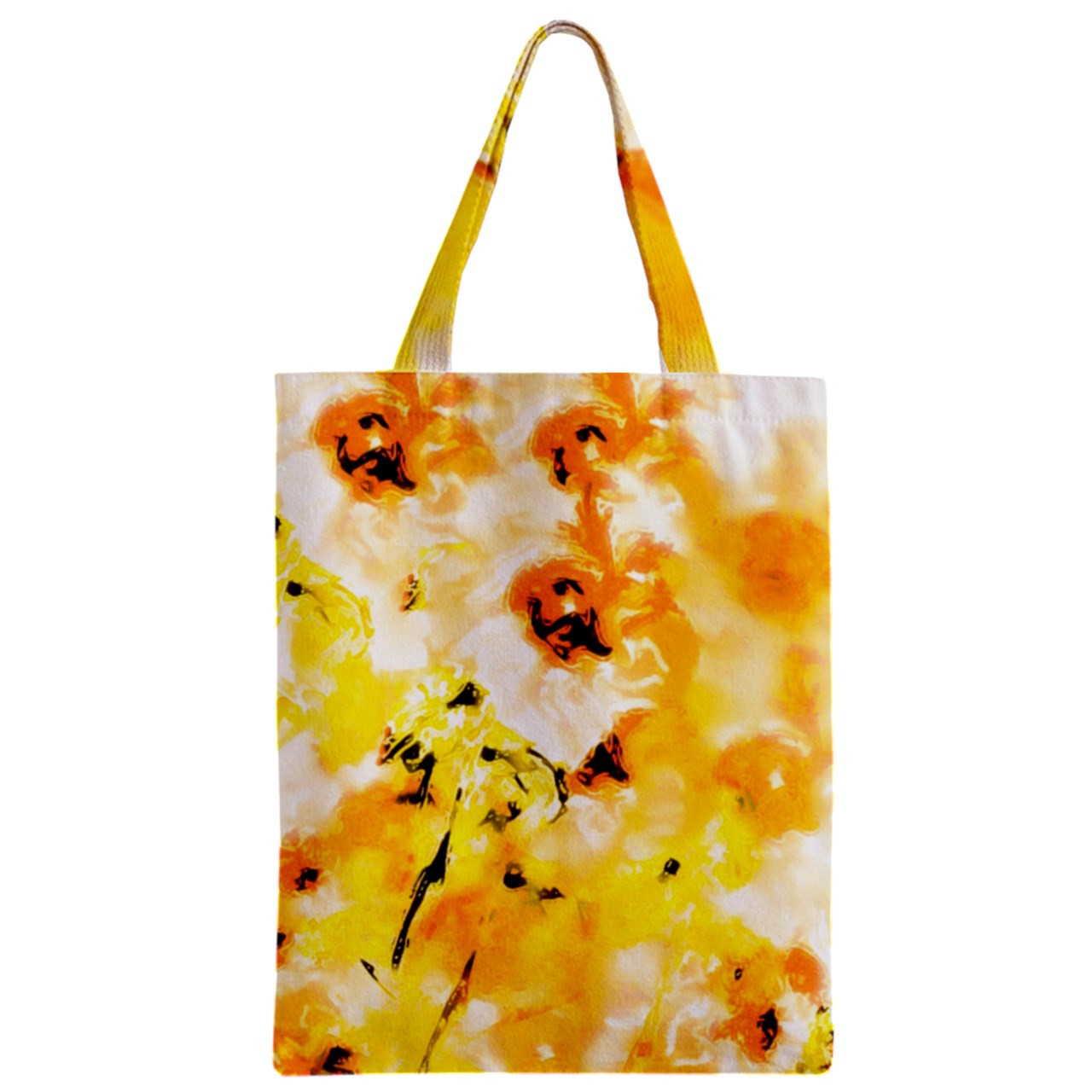 Zipper Classic Tote Bag Yellow Hibiscus Impressionist