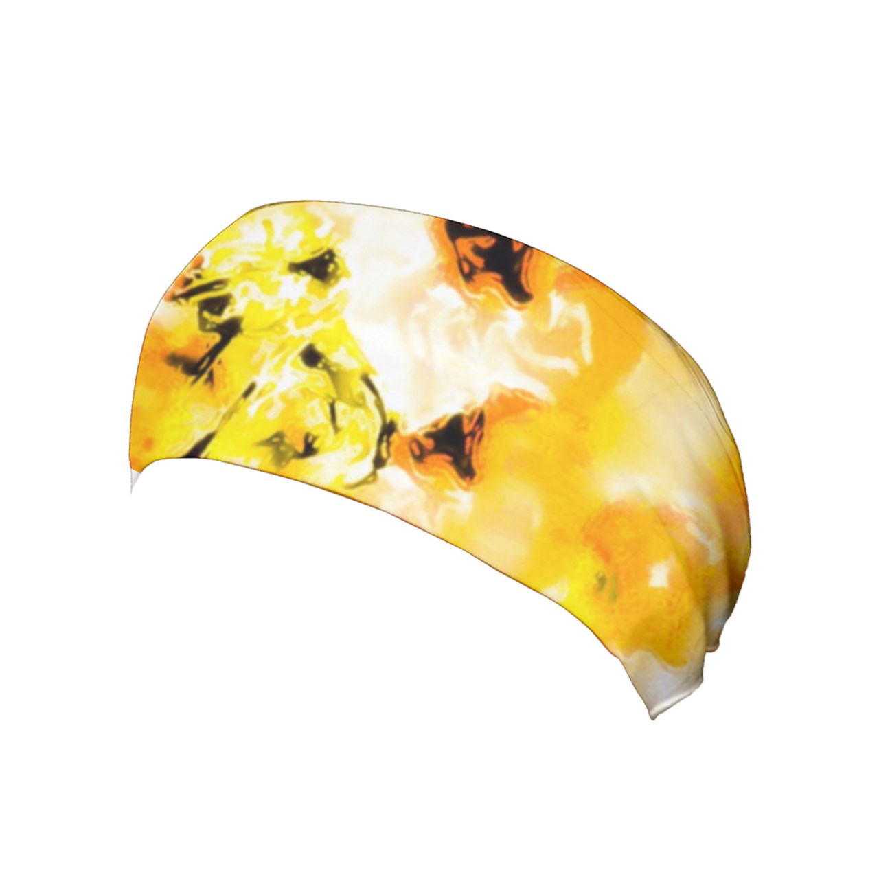 Yoga Headband Yellow Hibiscus Impressionist