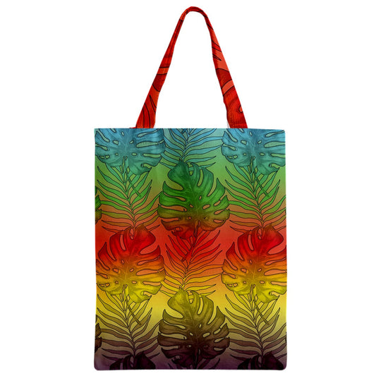 Zipper Classic Tote Bag Rainbow Palms