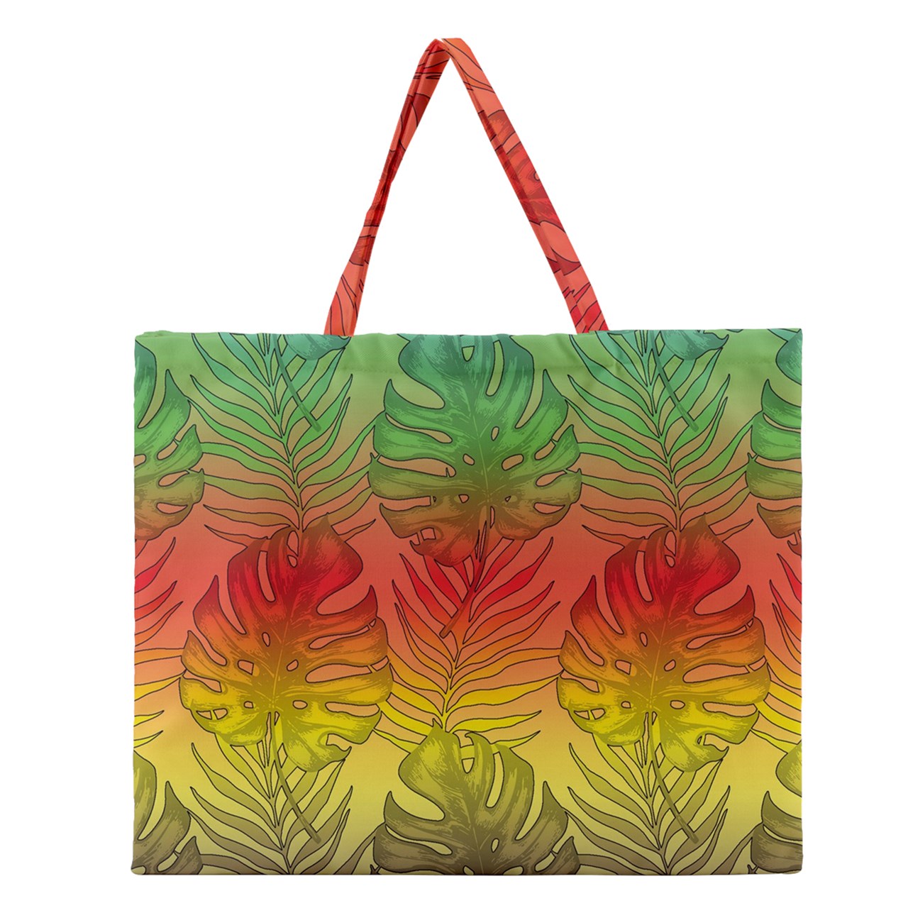 Zipper Large Tote Bag Hawaiian Tribal