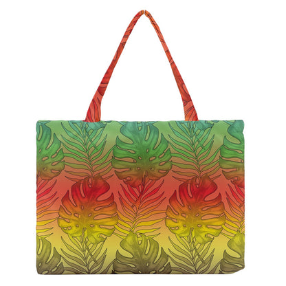 Zipper Medium Tote Bag Hawaiian Tribal