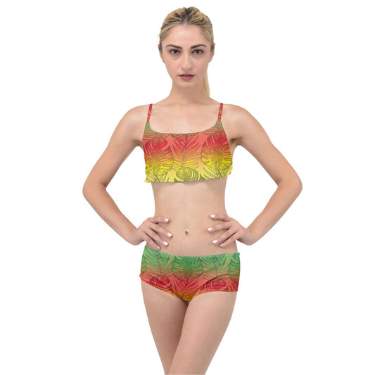 Layered Top Bikini Set Hawaiian Tribal