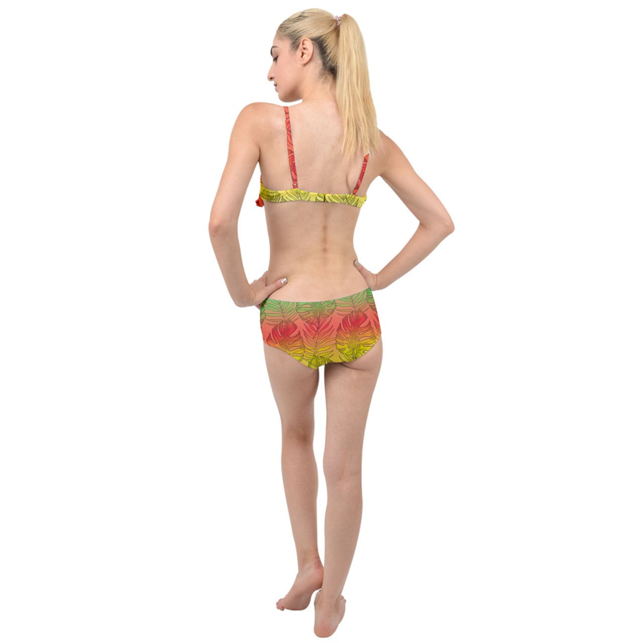 Layered Top Bikini Set Hawaiian Tribal