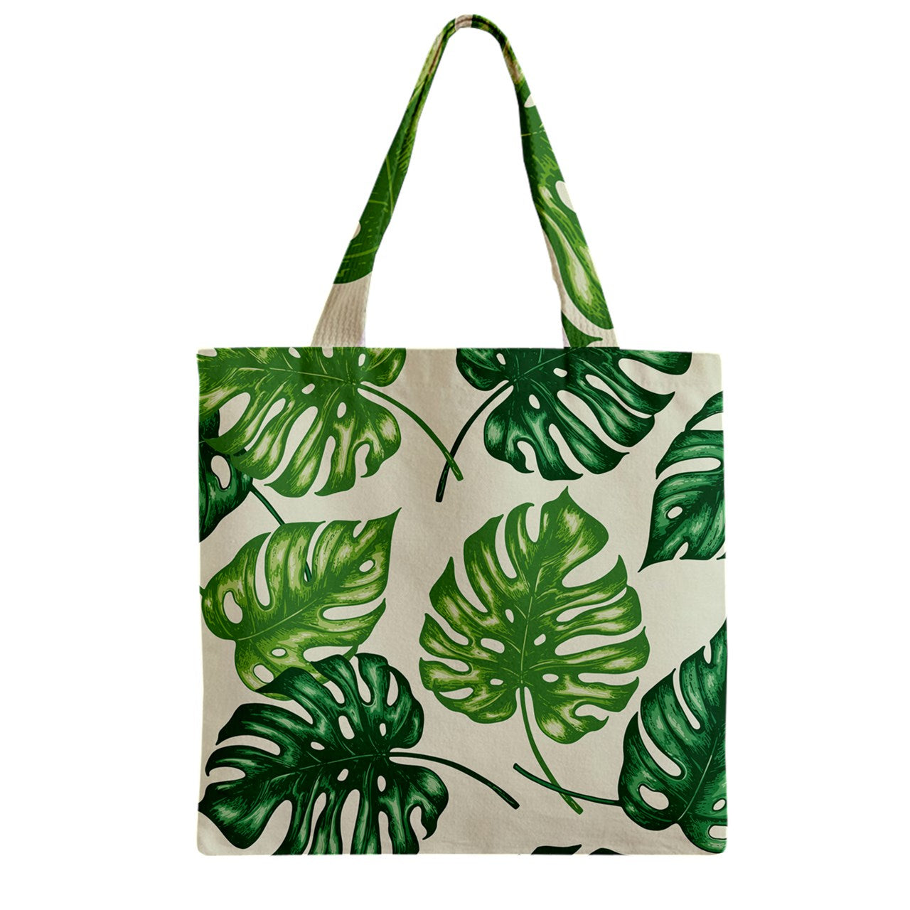 Zipper Grocery Tote Bag Tropical Palms