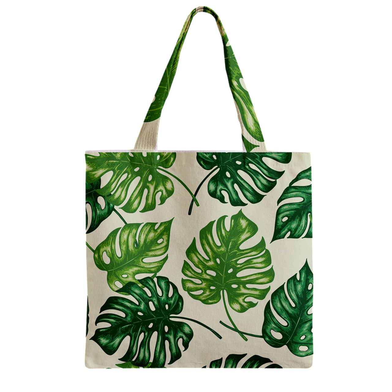 Zipper Grocery Tote Bag Tropical Palms