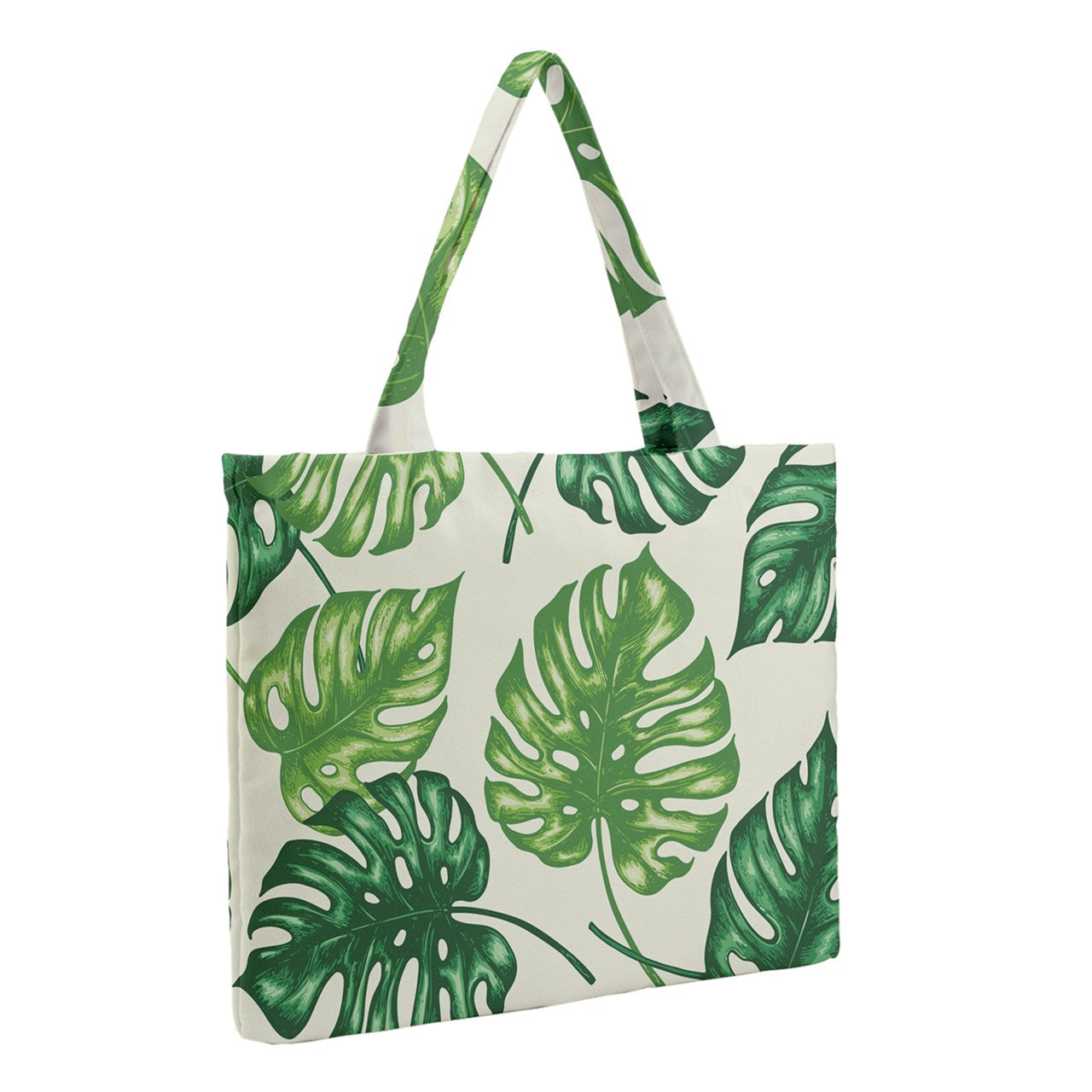 Zipper Medium Tote Bag Tropical Palms