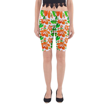 Yoga Cropped Leggings Hibiscus
