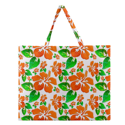 Zipper Large Tote Bag Hibiscus