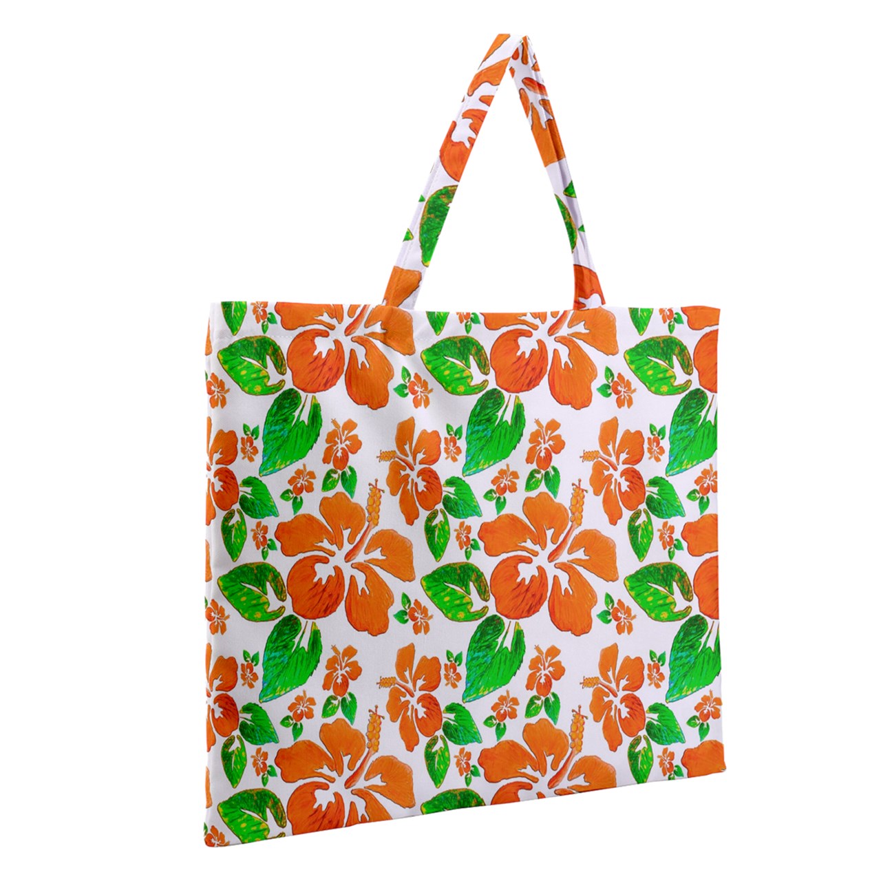 Zipper Large Tote Bag Hibiscus