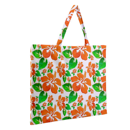 Zipper Large Tote Bag Hibiscus