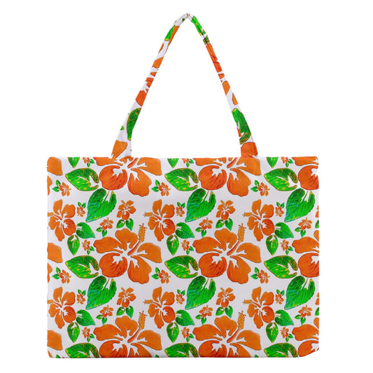 Zipper Medium Tote Bag Hibiscus