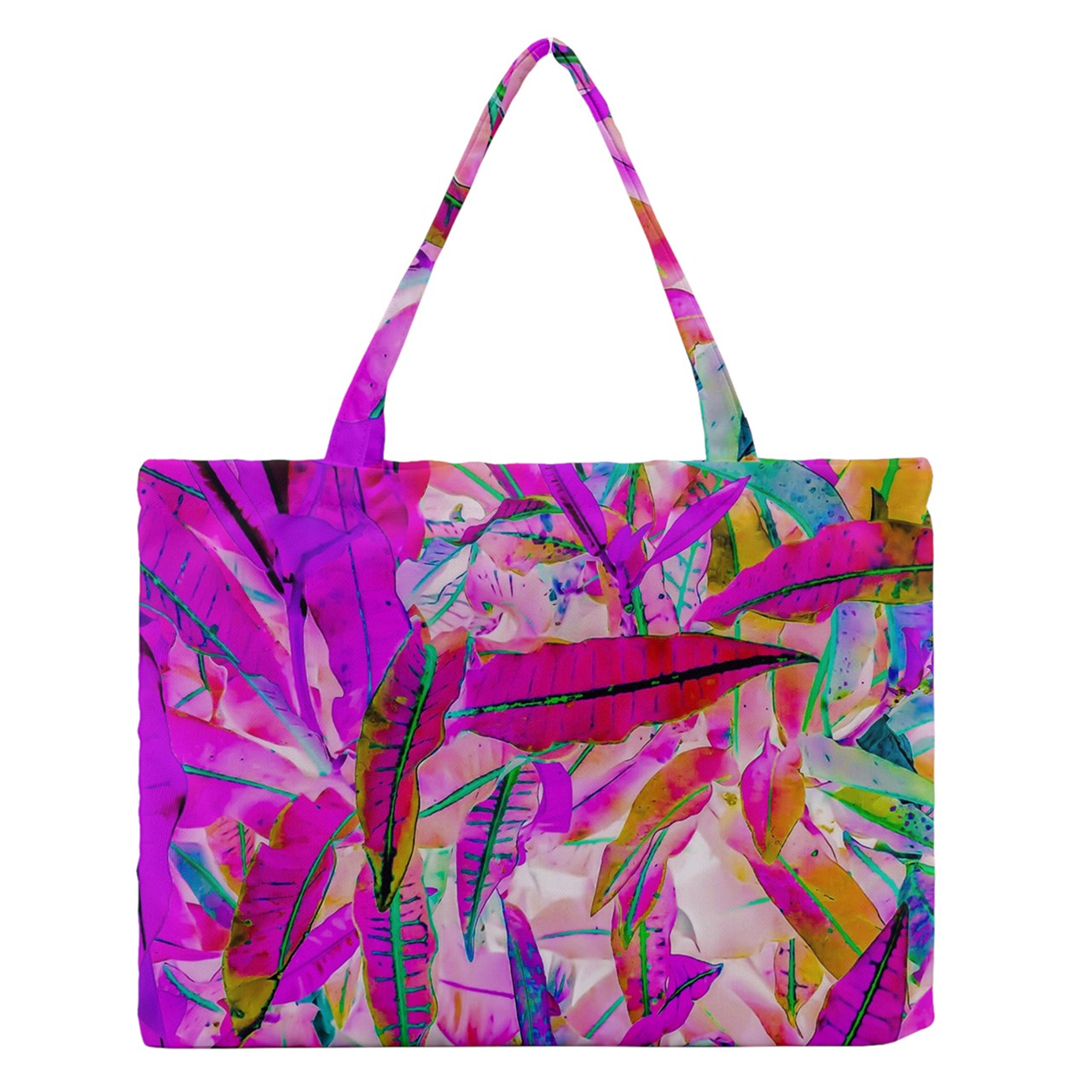 Zipper Medium Tote Bag Purple Croton