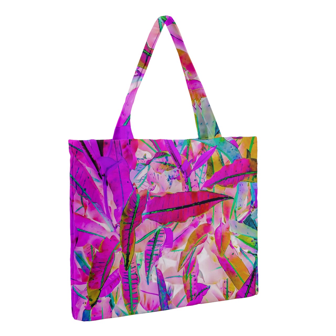 Zipper Medium Tote Bag Purple Croton