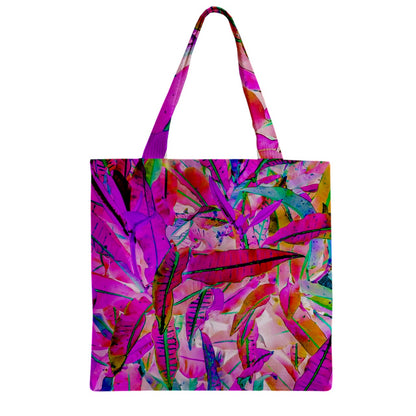 Zipper Grocery Tote Bag Purple Croton