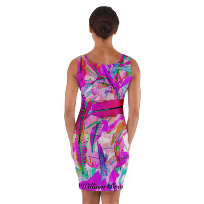 Wrap Front Bodycon Dress Purple Croton