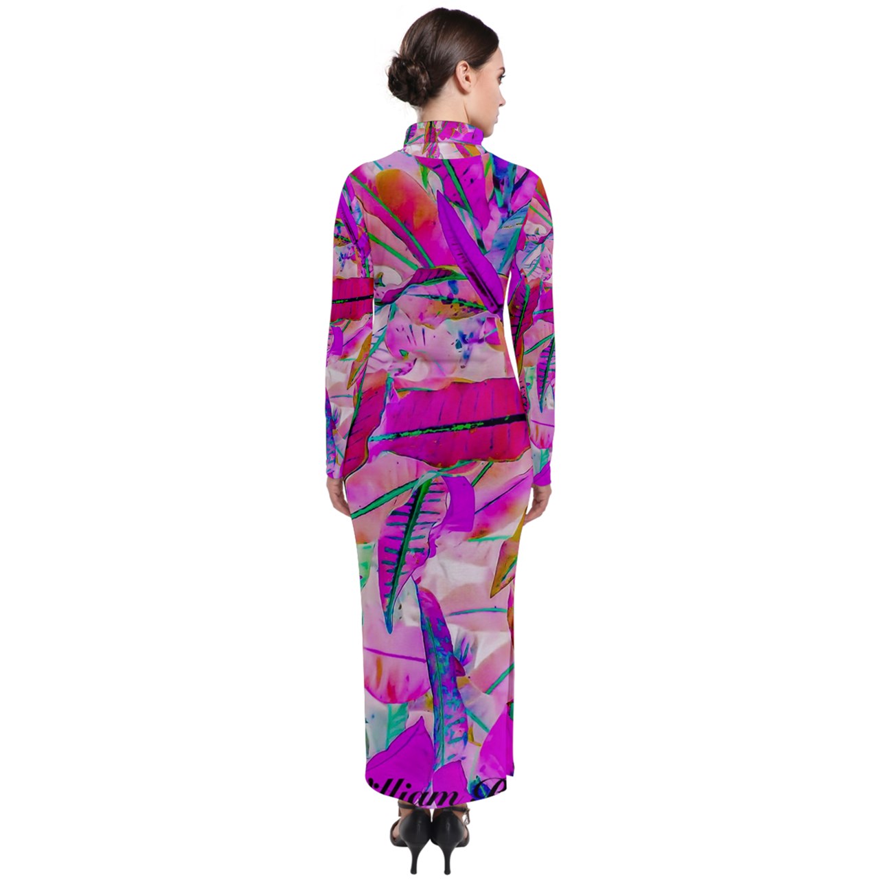 Turtleneck Maxi Dress Purple Croton