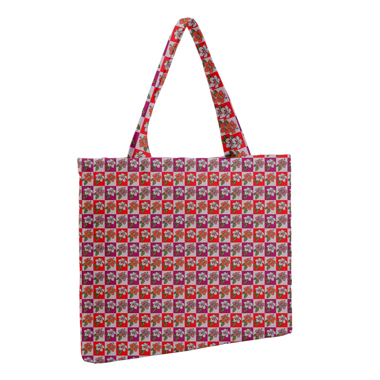 Zipper Medium Tote Bag Hibiscus