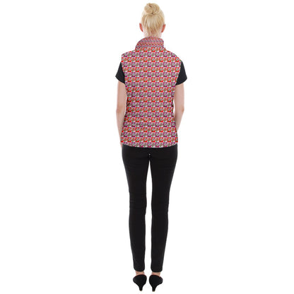 Women's Button Up Vest Hibiscus