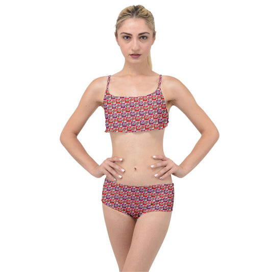 Layered Top Bikini Set Hibiscus