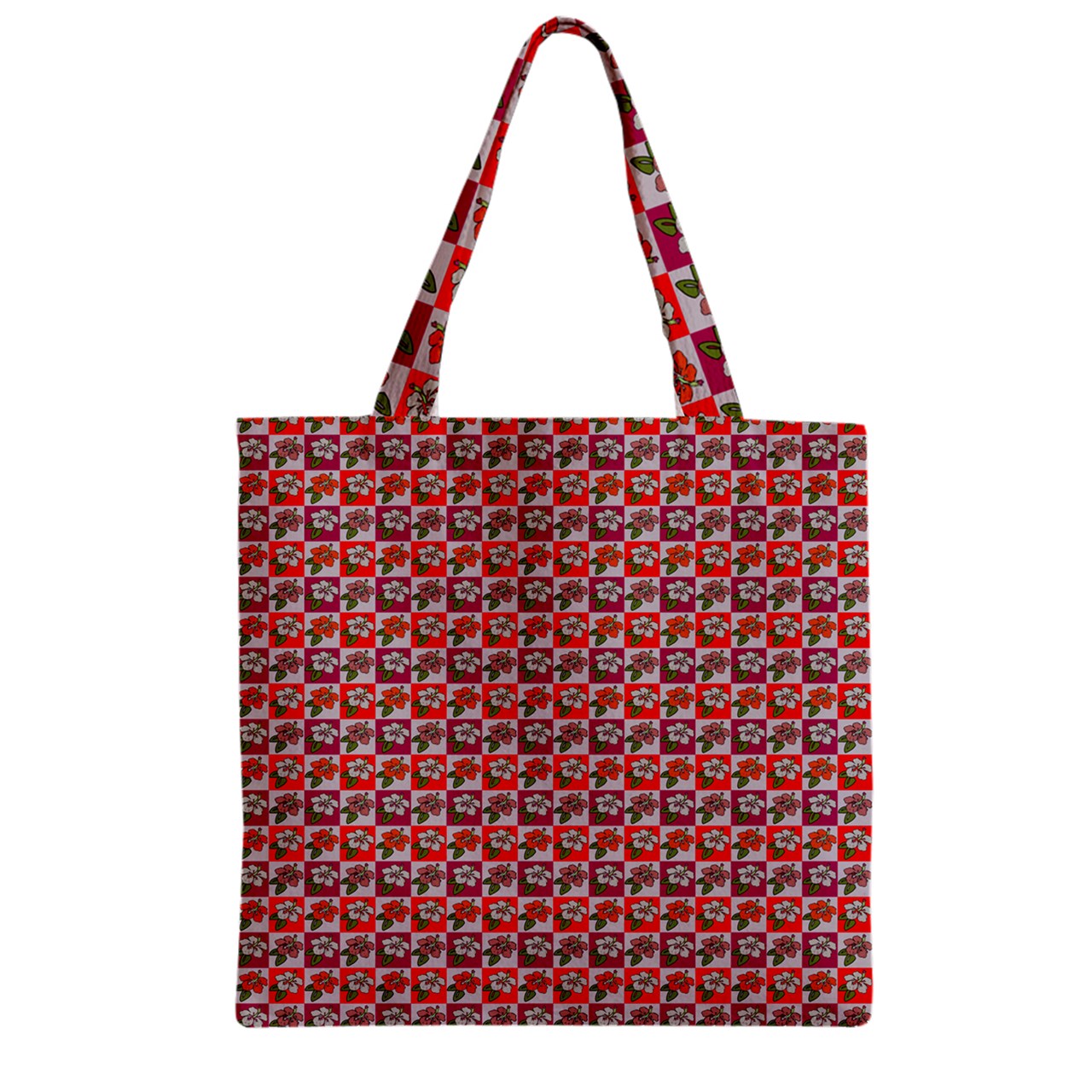 Zipper Grocery Tote Bag Hibiscus