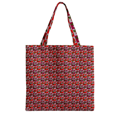 Zipper Grocery Tote Bag Hibiscus