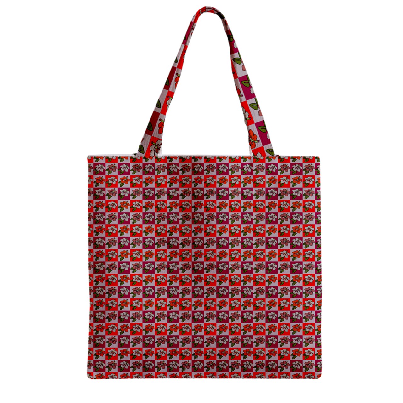 Zipper Grocery Tote Bag Hibiscus