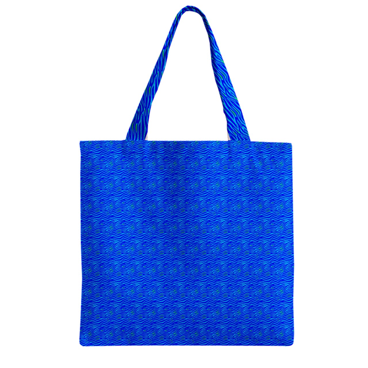 Zipper Grocery Tote Bag Blue Wave