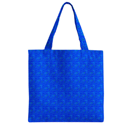 Zipper Grocery Tote Bag Blue Wave