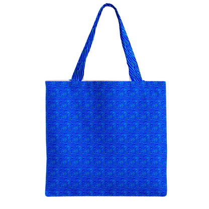 Zipper Grocery Tote Bag Blue Wave
