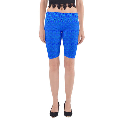Yoga Cropped Leggings Blue Wave