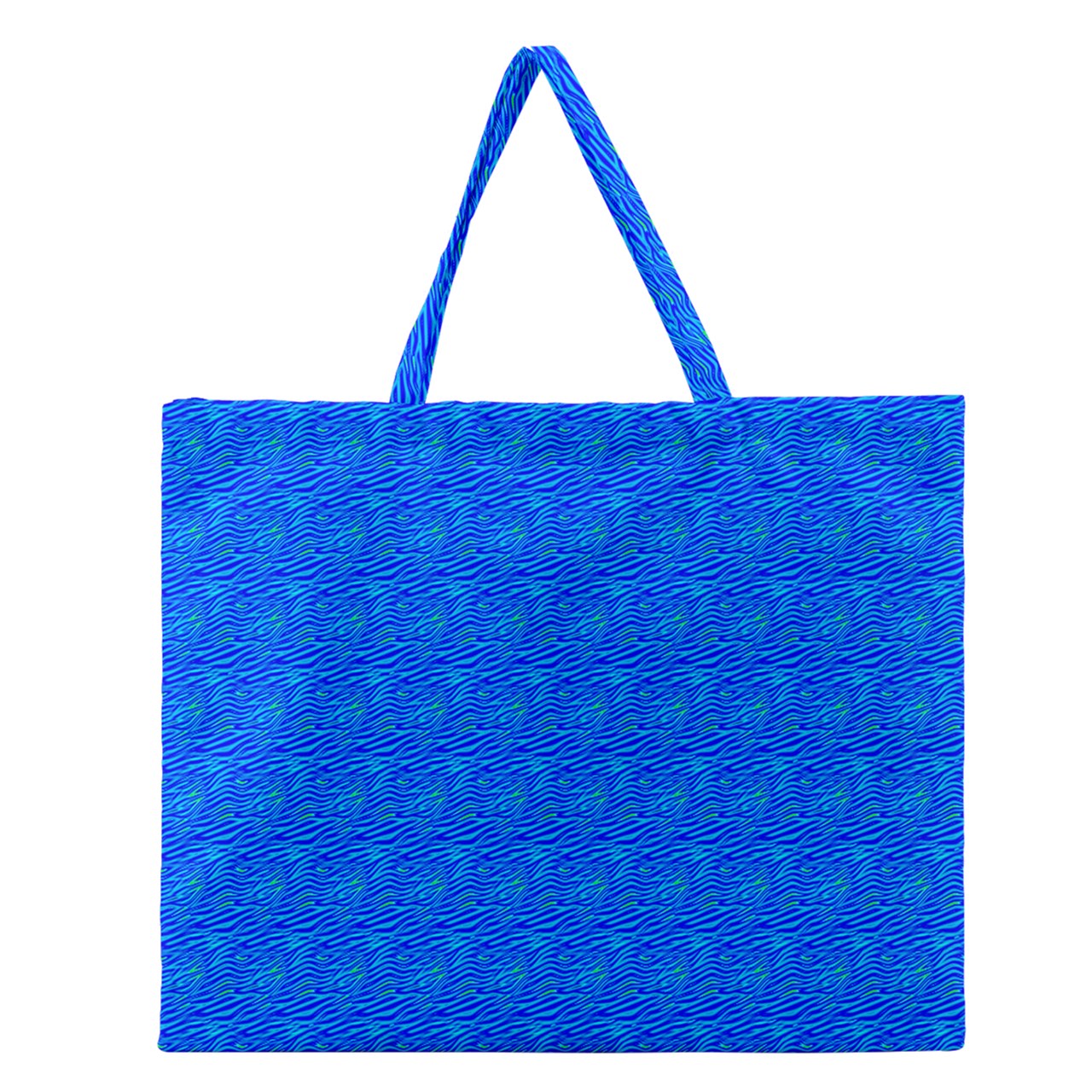 Zipper Large Tote Bag Blue Wave