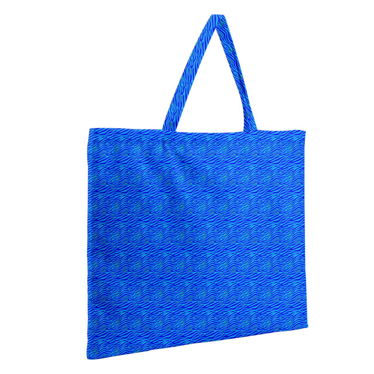 Zipper Large Tote Bag Blue Wave