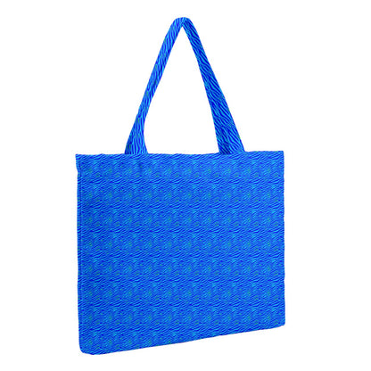 Zipper Medium Tote Bag Blue Wave