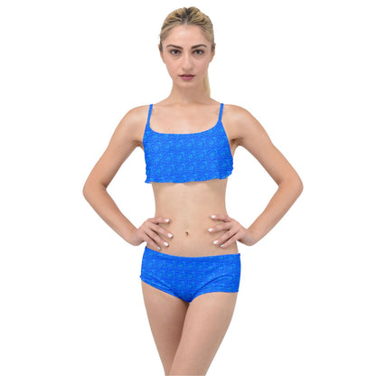 Layered Top Bikini Set Blue Wave