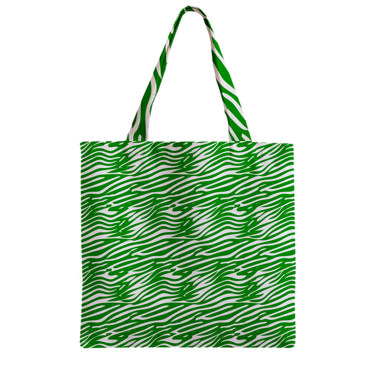 Zipper Grocery Tote Bag Green Wave